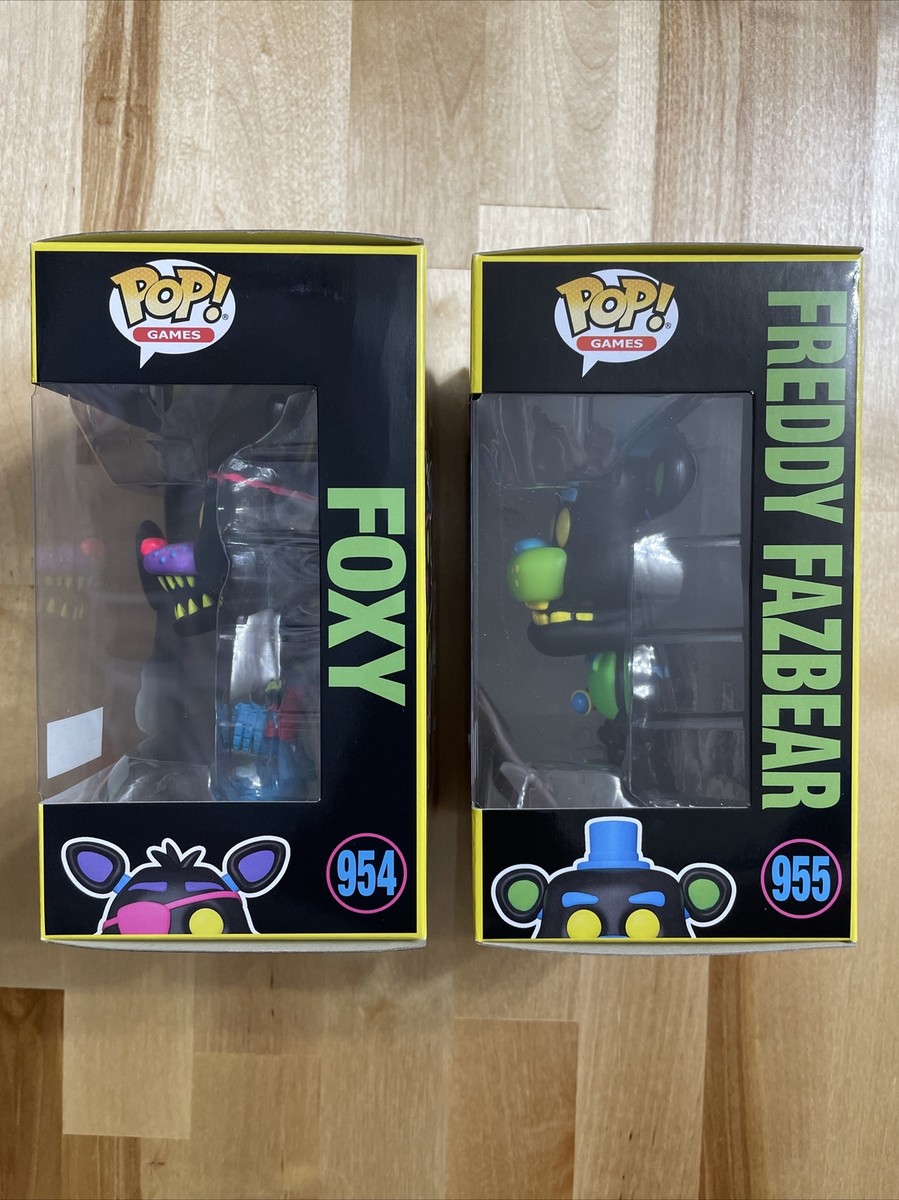 FNAF Blacklight Freddy Fazbear 955 & Foxy 954 Funko Pop set | eBay