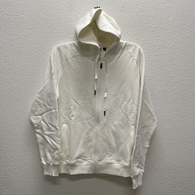 Grand Running Club Men's Large Hudson Full Zip Up Hoodie Cream NWT Logo 