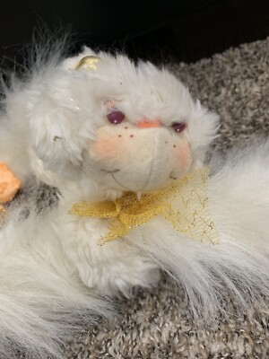 Vintage 1986 Furrever Friends White / Gold Kitty Cat Plush Kenner