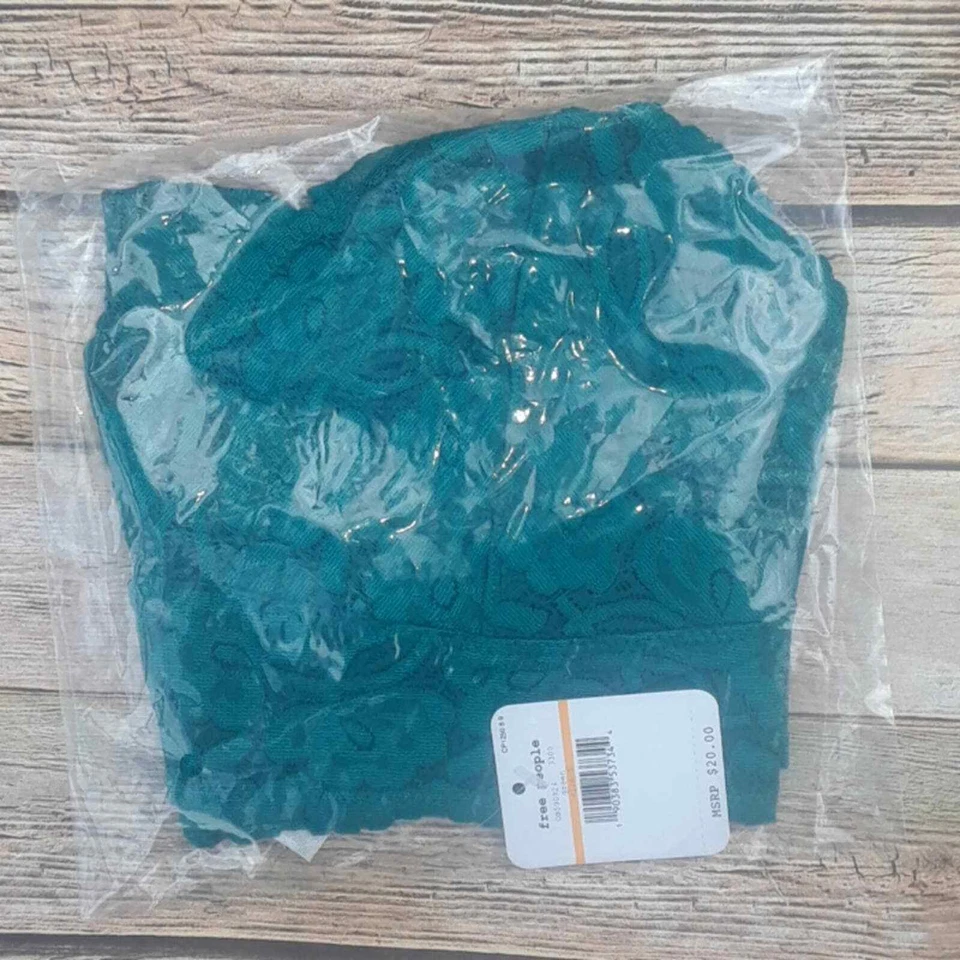 Bralette Free People Mujer Pequeño Galón Encaje Espalda Corredora Verde Oscuro S Foto 4 de 4