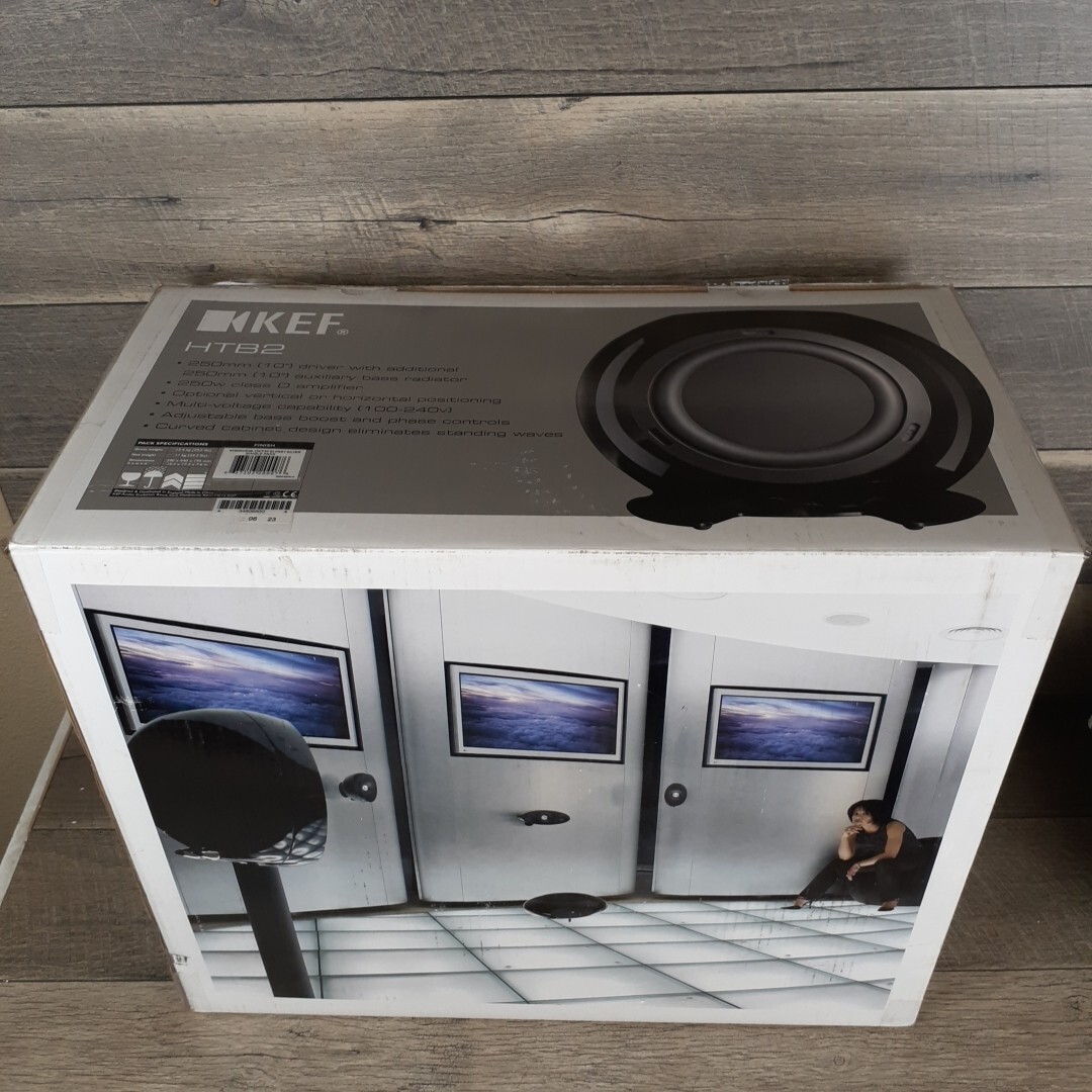 KEF HTB2 Silver Satellite Speakers surround sound 6-speakers