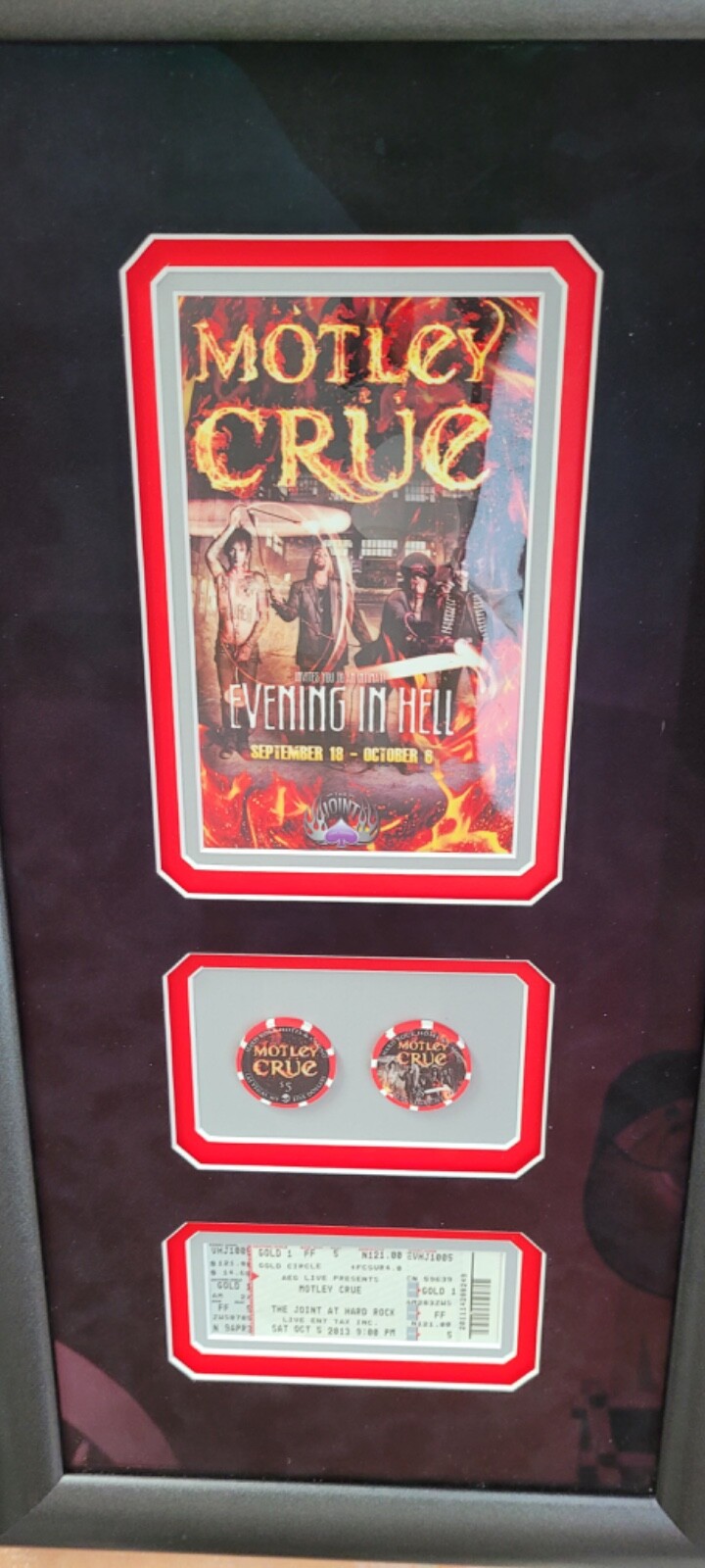Motley Crue Framed Hard Rock Hotel Las Vegas Residency Ticket Photo Sign Sixx
