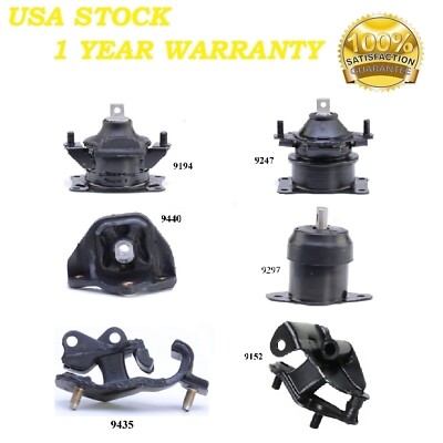 6PCS MOTOR & TRANS MOUNT FIT Acura TSX 2004-2008 2.4L - Auto Trans