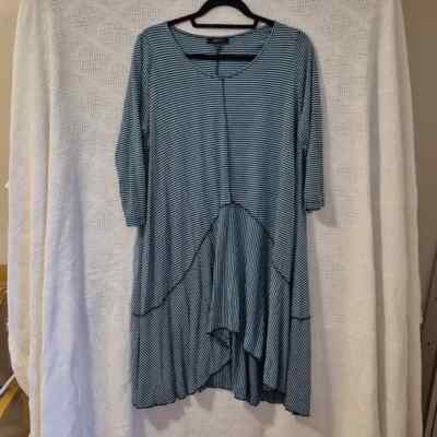 Comfy USA Blue/Black Striped Tunic