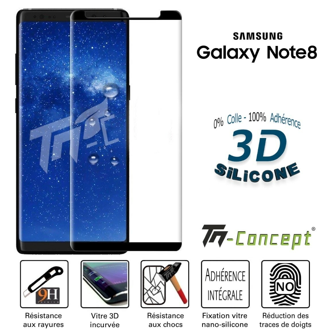 Verre trempé Galaxy Note 8 pour protéger votre écran au bureau