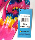 Sun Ray Girls Rainbow Flip Flops Size: L 2/3 Color: Pink multicolor new NWT — photo 2