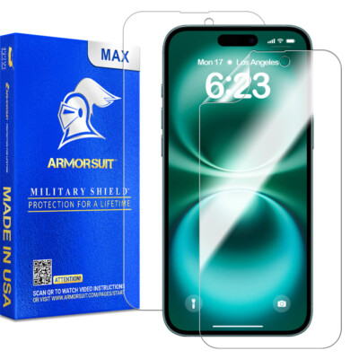 ArmorSuit MilitaryShield [2 Pack] Apple iPhone 16 Screen Protector Made in USA