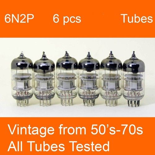 NEW 6 pcs 6N2P USSR VINTAGE TUBES SILVER PLATE (6V HEATER) ~ ECC83 (12AX7)