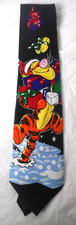 Winnie The Pooh Tigger Christmas Tie Men 59  Long 100 Silk Multicolor RN73469