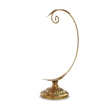 Leaf Pattern Goldtone 12 x 7 Iron Metal Christmas Ornament Display Stand