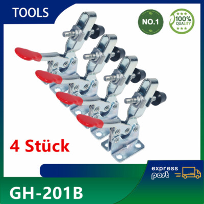 4Pcs Kniehebelspanner Schnellspanner GH-201 Horizontal Toggle Clamp 90 kg /198lb