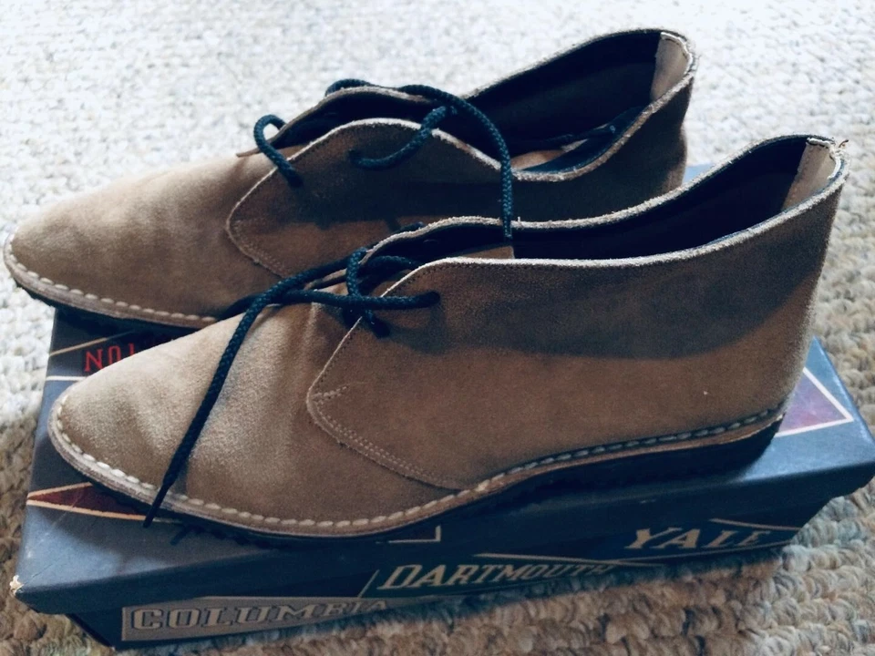 Botas/sapatos femininos vintage 1960 Ivy League Choco Late Malt camurça tamanho 6,5 B   - Imagem 2 de 4