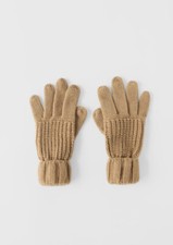 Zara Kids Tan Basic Knit Gloves 6-9 Years