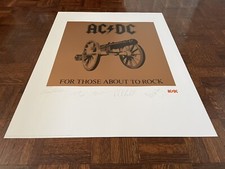 ACDC  For Those About To Rock Licensed Plate Signed Ltd Ed Lithograph 1367/2500