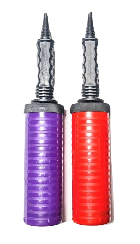 2 Pack! Balloon Pump Hand Held Inflator Double Action Pump Assorted Colors