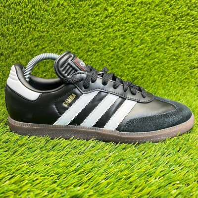 Adidas Samba Classic Mens Size 7 Black White Athletic Leather Shoes Sneakers