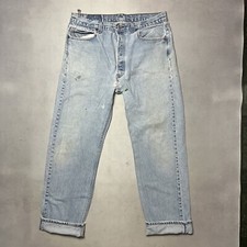 Vintage 90s Levis 501 Light Wash Denim Jeans made in USA 38x32
