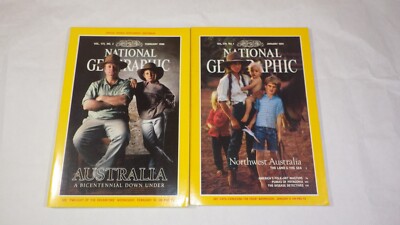 National Geographic Magazine VTG - February 1988  Australia & Jan. 1991 NW Austr