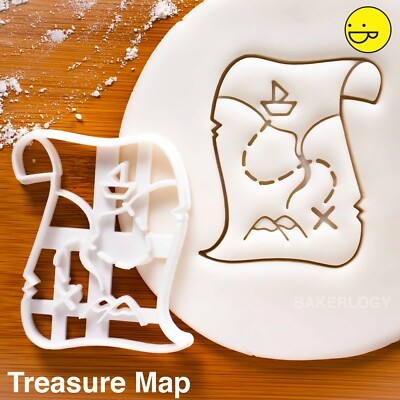 Treasure map cookie cutter | pirates nautical party ship Scavenger hunt biscuit