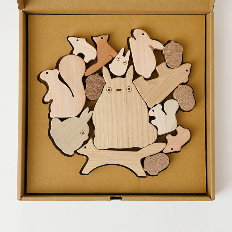 Ghibli Museum Original Totoro's Forest Animal Wood Blocks New