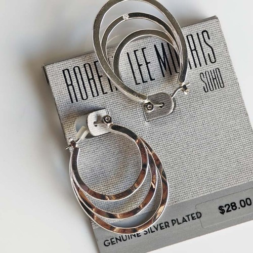 New 33mm Robert Lee Morris Hoop Earrings Gift Fashion Lady Party Holiday Jewelry - Picture 2 of 3