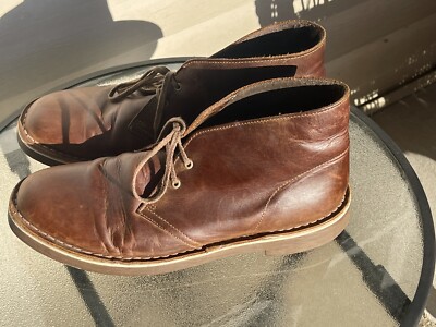 CLARKS Mens Ankle Boots Bushacre 2 Beeswax Brown Leather Desert Chukka 10M‎ Clarks Men main image 2