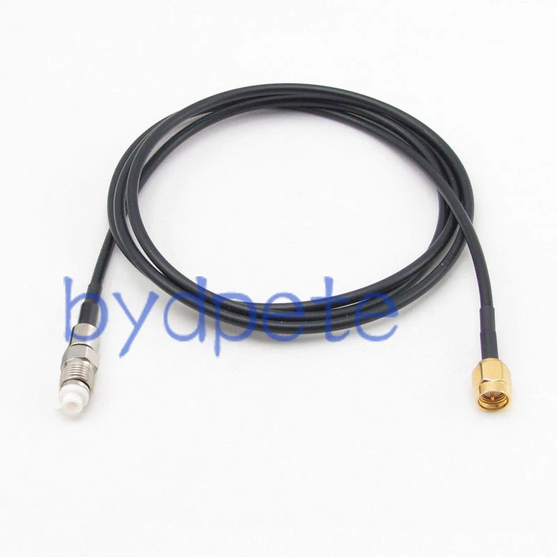 FMe female to SMA male plug RF Antenna Pigtail Cable 3feet RG174 100cm Jumper  - Image 2 of 3