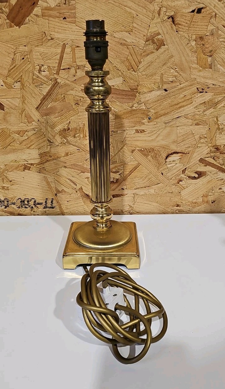 Vintage Brass Column Table Lamp 33cm Tall — image 10