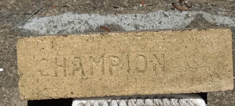 Antique Ohio Brick Labeled Champion Collectible Ohio Clay