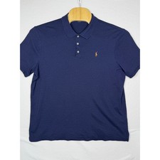 Polo Ralph Lauren Polo Shirt Mens XL Navy Blue Classic Fit Multi-Colored Pony