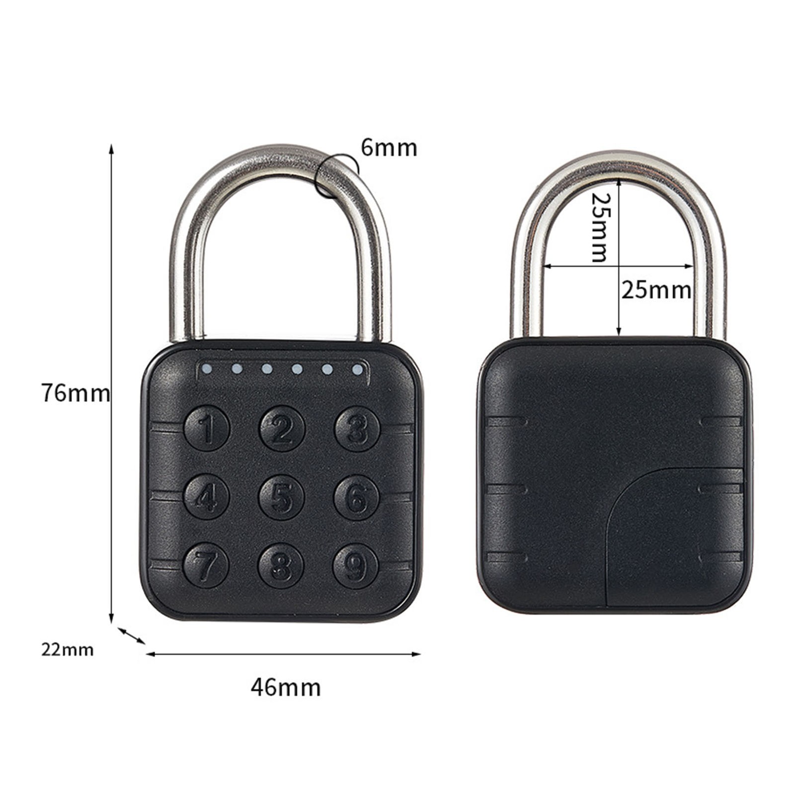 6 Digit Password Lock Electronic Combination Lock IP67 Waterproof Padlock For