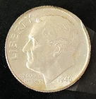 1946-P Roosevelt Dime 90% Silver 10c US Coin Phila. Mint Circulated Low Shipping