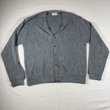 Vintage Pinnacle Men’s Cardigan Sweater Gray Size Large USA Made
