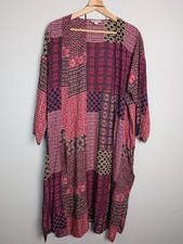 NWOT LOFT Outlet Dress Women XS S Knee Length Trapeze Swing 3/4 Sleeve Patchwork