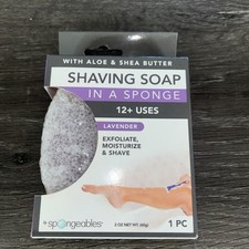 Spongeables Shaving Soap In A Sponge 12 Uses Lavender 2ozNIB  Sealed Exp4/10/19