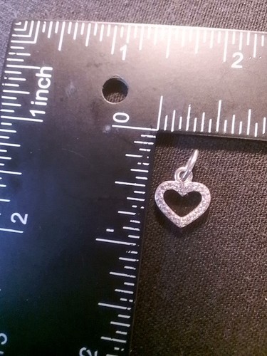 PANDORA S 925 ALE Sterling Silver Heart Shaped CZ Dangle Charm Love Authentic - Picture 6 of 13