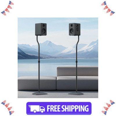 Universal Speaker Stands Pair, Satellite & Bookshelf Speaker Stands-28-38in Adju