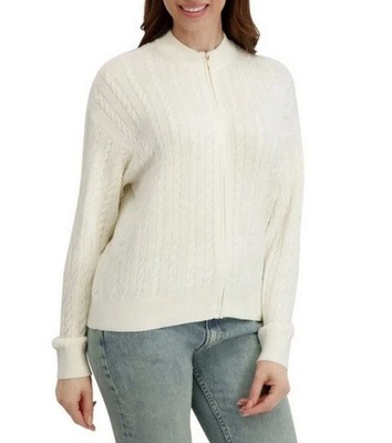 Nautica Jeans Women's Cable Knit Full Zip Sweater