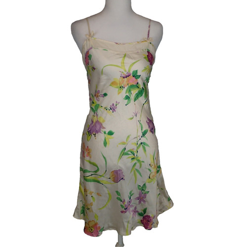 August Silk Intimates 100% Silk Slip Dress Womens sz s Floral Lingerie