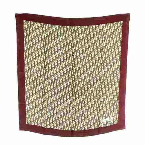 Christian Dior écharpe trotteur soie motif total logo marron bordeaux XZ occasion 8531