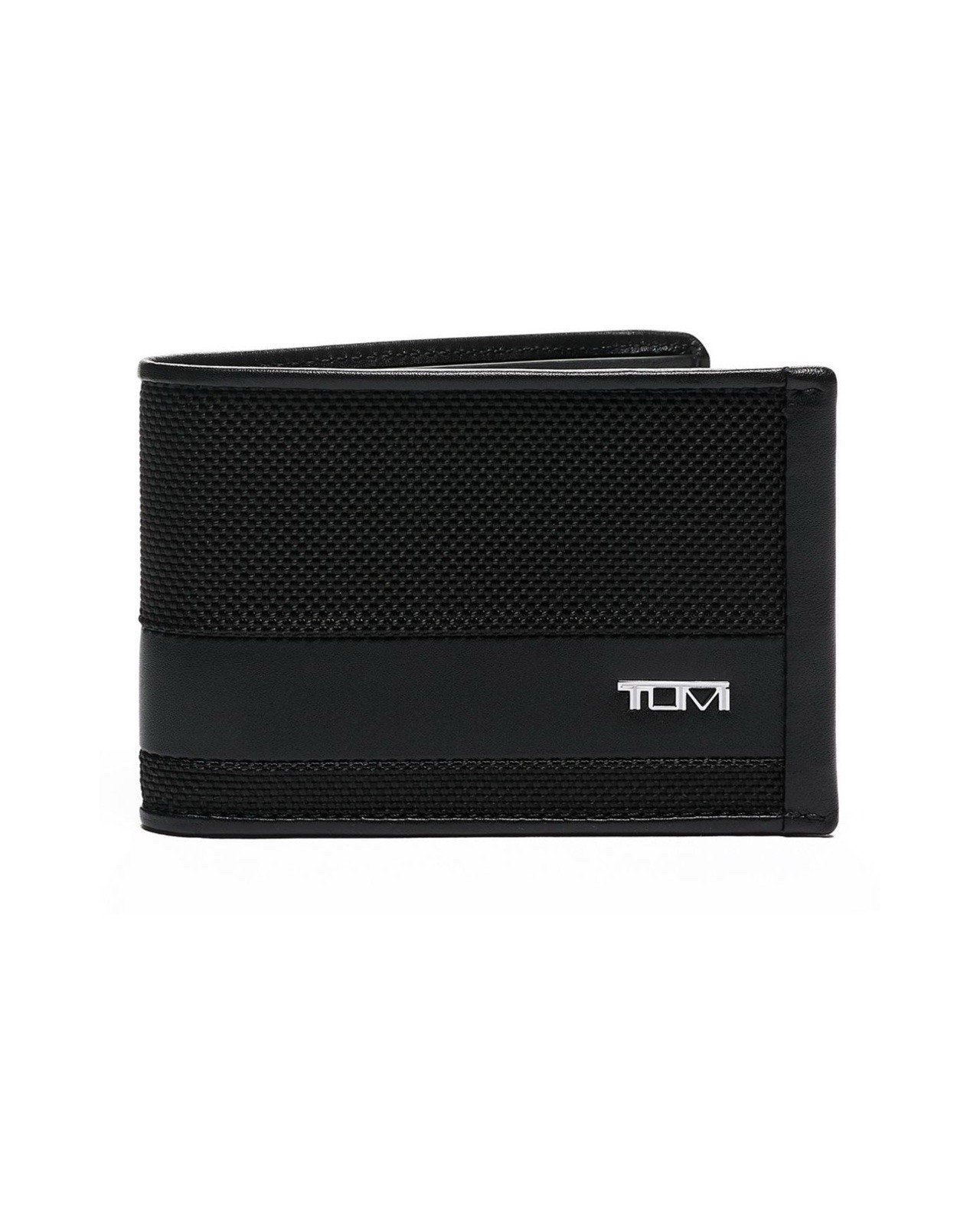 New TUMI Alpha SLG Double Billfold Wallet in Black Embossed Monogram LRM