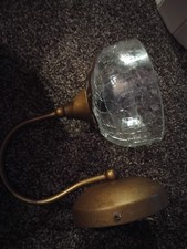 Next Antique Brass Crackle Glass Wall Light – Model 367507 – Vintage Style E14