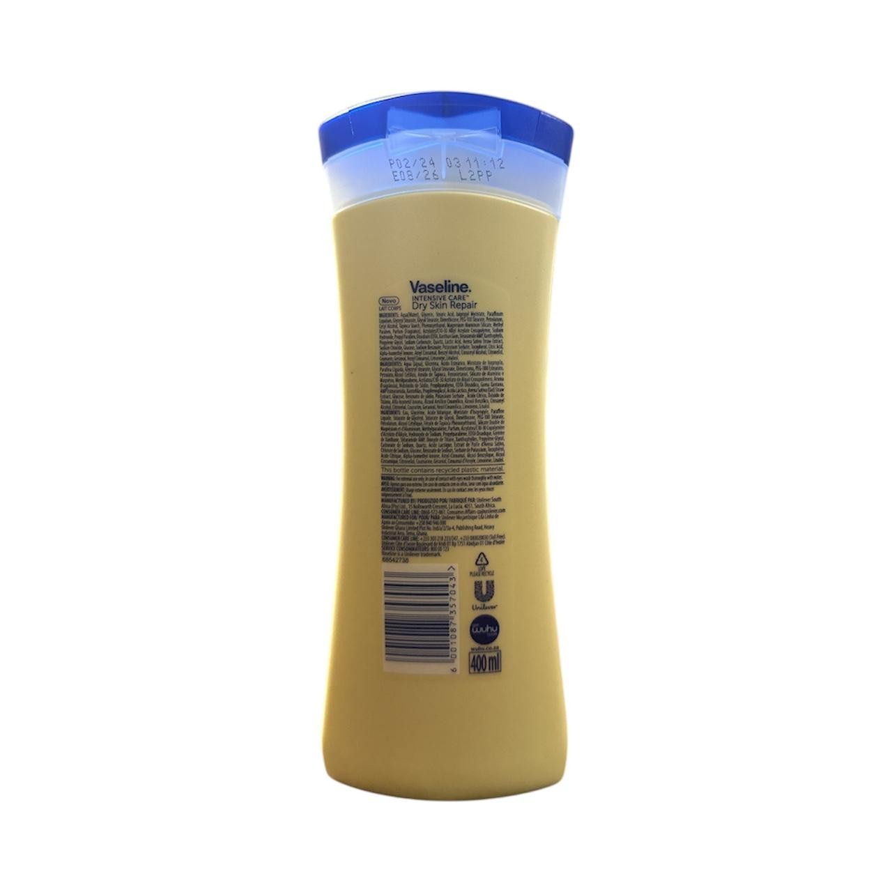 2 PK Vaseline Intensive Care Dry Skin Repair Body Lotion 13.5 FLoz/400 ML
