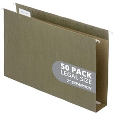50 Heavy Duty Hanging File Folders - Legal Size, 2    Expansion, 50 Pack