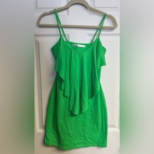 Susana Monaco Green Sleeveless Ruffle Mini Dress Size Small REVOLVE