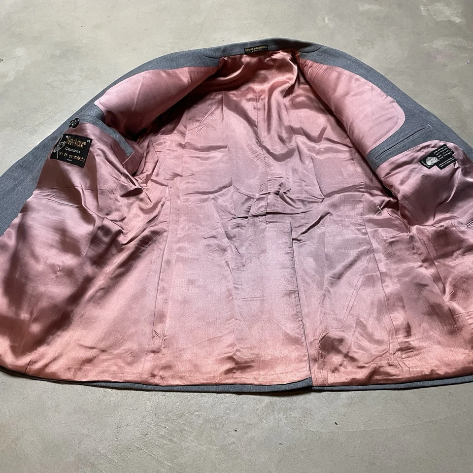 Traje de Ocio Vintage Años 60 70 Chaqueta a Rayas 42 Pantalones 41x31 Disco Blazer Mod Foto 4 de 4