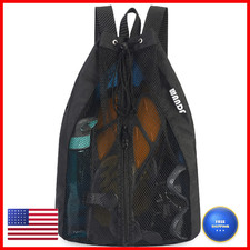 Wandf Swim Bag Mesh Drawstring Backpack Beach Backpack For Swimming Gym And