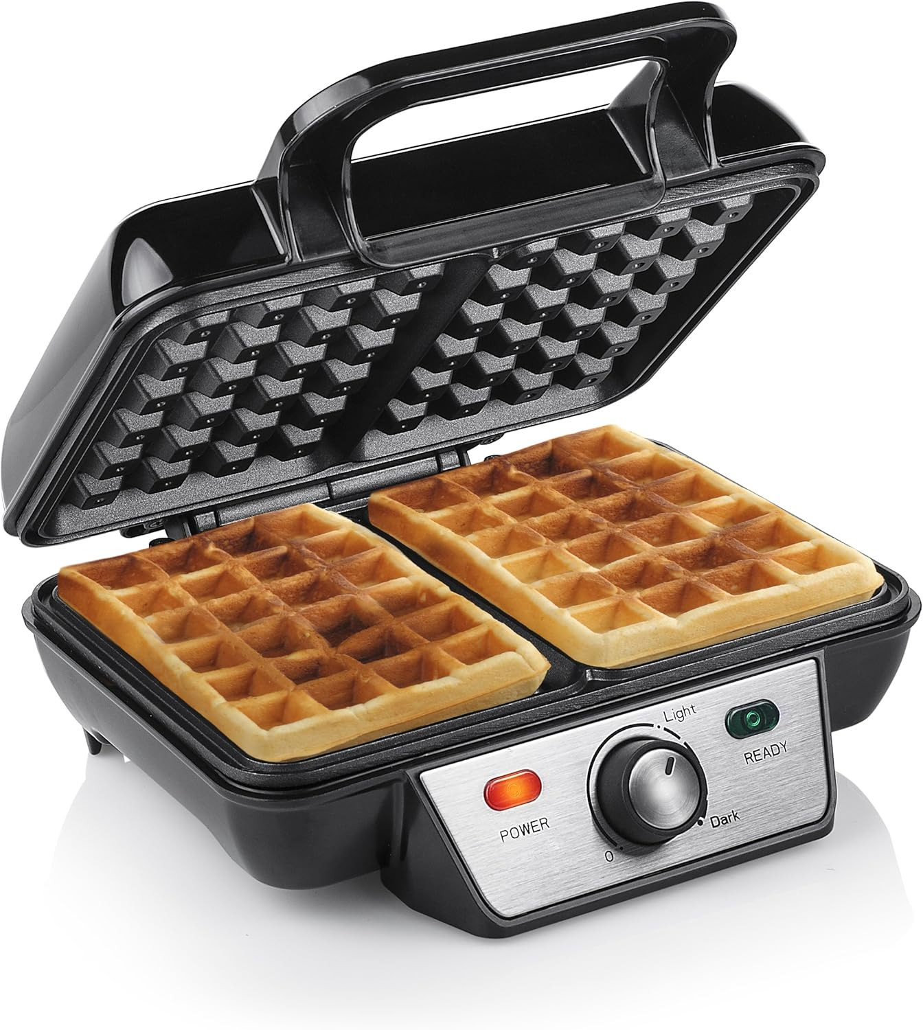 Piastra per Waffle Nera Minimal: Acciaio Inossidabile e Design Compatto - 1