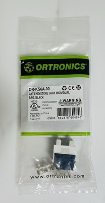 Ortronics OR-KS6A-00 Cat6 Keystone Jack, Black