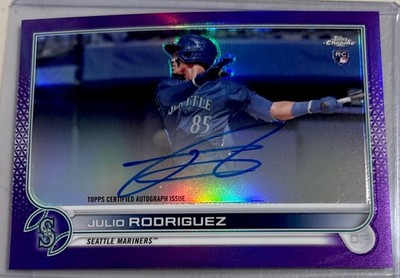 2022 Topps Chrome JULIO RODRIGUEZ 39/250 RC Auto Purple Refractor
